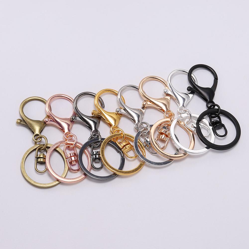 5pcs/lot Gold Color Key Chain 30mm Keychain Long 70mm Lobster Clasp Keychain For Keychains Jewelry Making Finding Supplies