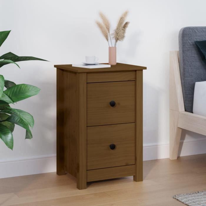 VidaXL Table de chevet Marron miel 40x35x61,5 cm Bois de pin solide 820952