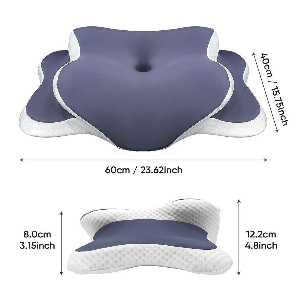 Ergonomic Memory Foam Pillow Orthopedic Neck Support for Side Back Sleepers Ice Silk Pillowcase Ideal Christmas New Year Gifts