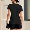 Womens Short Sleeve V Neck T Shirt with Pocket Casual Basic Loose Fit Tee Soft Lightweight Fabric Top