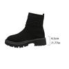 Autumn New Fly-woven Socks and Boots Women's Large-size Thick-soled Solid-color European and American Casual Martin Boots