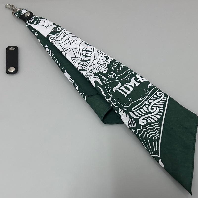 Khakifarbener quadratischer Schal aus reiner Baumwolle im amerikanischen Retro-Vintage-Stil – Herren-Hip-Hop-Kopftuch/Gesichtstuch