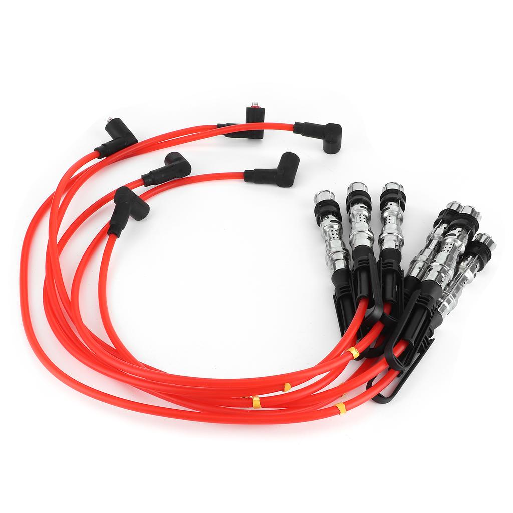 6Pcs Ignition Cable Spark Wire Cord 1J0998031 Fit for Corrado VR6 2.8 2.9 with Pull Rod