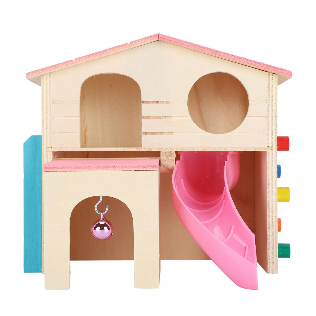 Wooden Hamster Fun House Huts Toy Hamster Exercise Playthings Fun Gym Playground