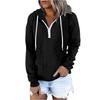 Women's Solid Casual Dough Twists Texture Drawstring Hoodie Top Sweater