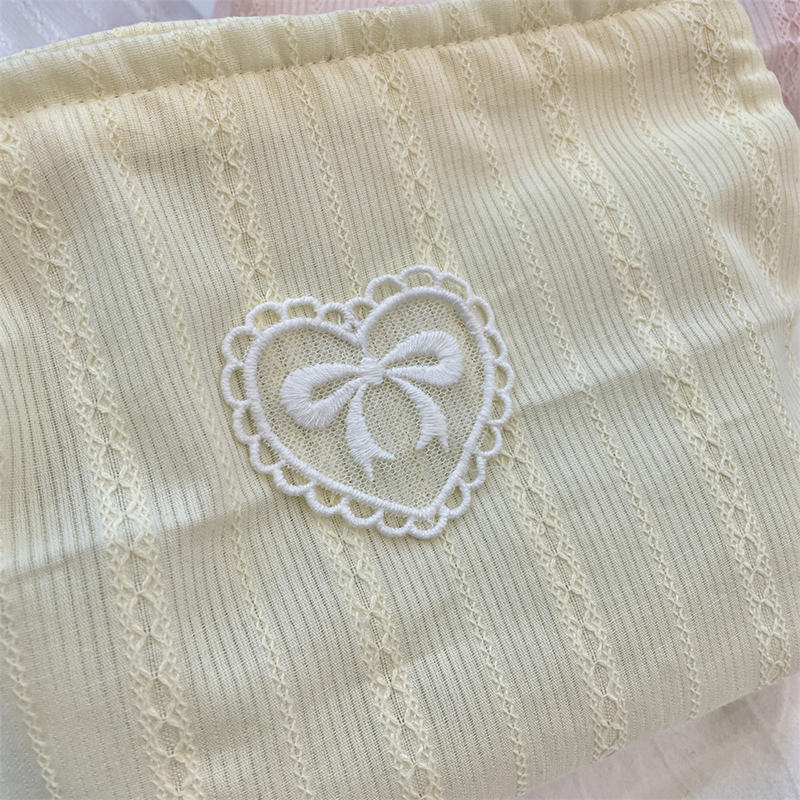Beautiful INS Simplicity Cosmetic Bag Sweet Embroidery Bow Striped Makeup Case Portable Travel Earphone Cable Storage Bags
