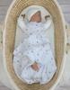 Rounded cotton sleeping bag for children S 0-6 months summer TOG 1.0 - mini stars gray