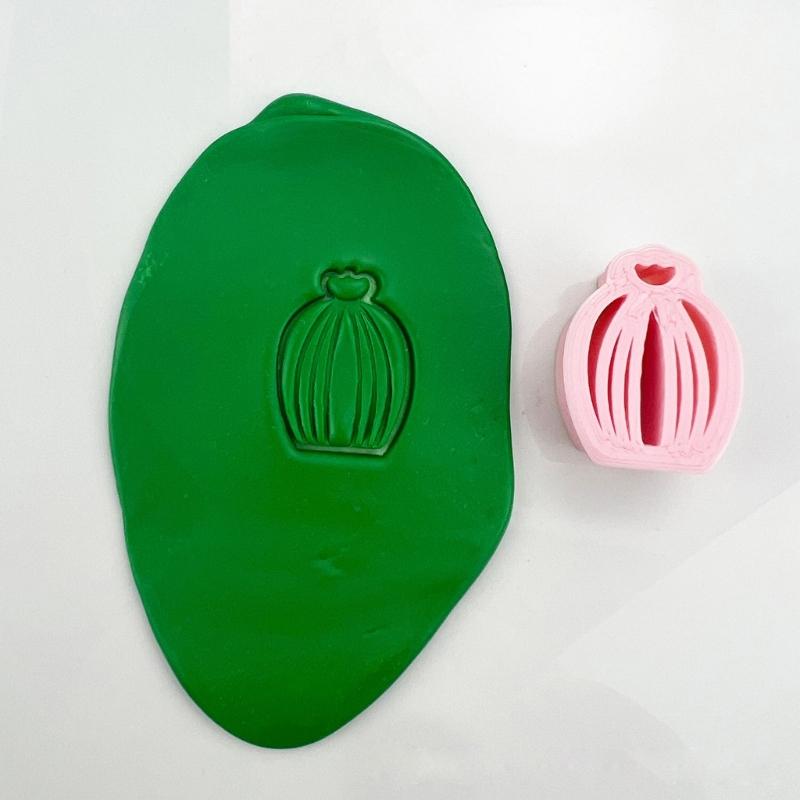 18Pcs Spring Fresh-Cactus Soft Pottery Cutter Earring Jewelry Pendant Maker Green Plant Ornament Pendant Cutting Mold