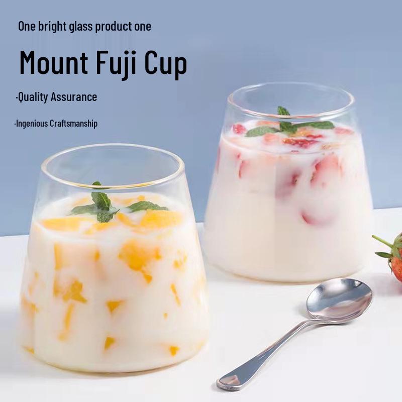 Mount Fuji Heat-Resistant Glass Cup: Ideal for Water, Milk, Coffee, Whiskey, or Beer 301-400ml прозрачный