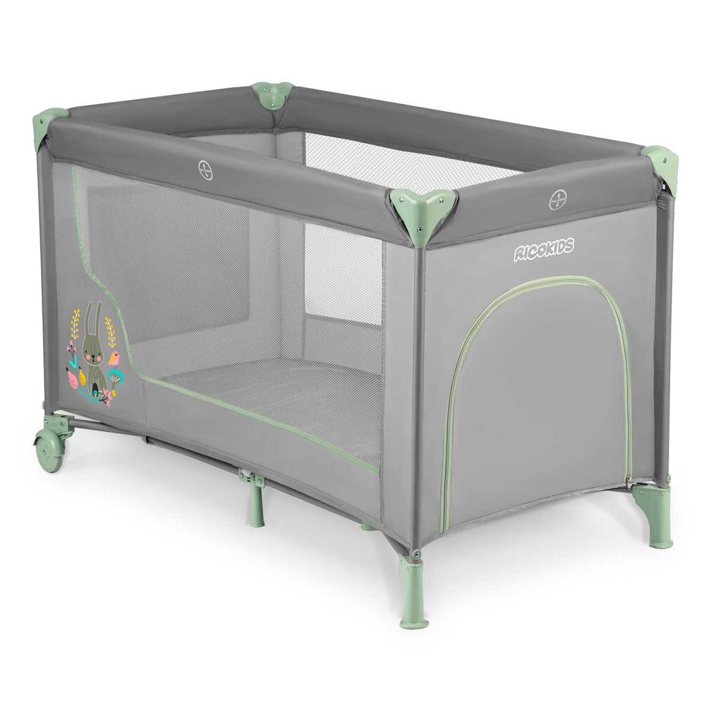 Berço de Viagem 125 X 65 X 78 Cm Rk-240 Cinza-Menta