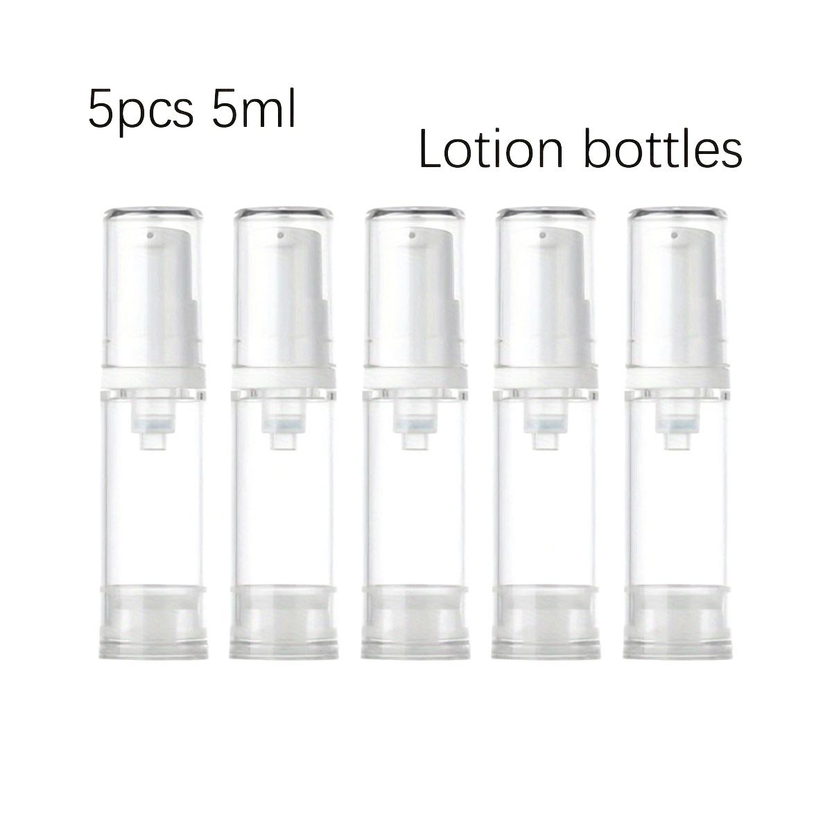 

5pcs Transparent Airless Pump Bottles for Lotion and Foundation | Refillable, Leak-Proof, Plastic Travel Containers 5ml&Plastic