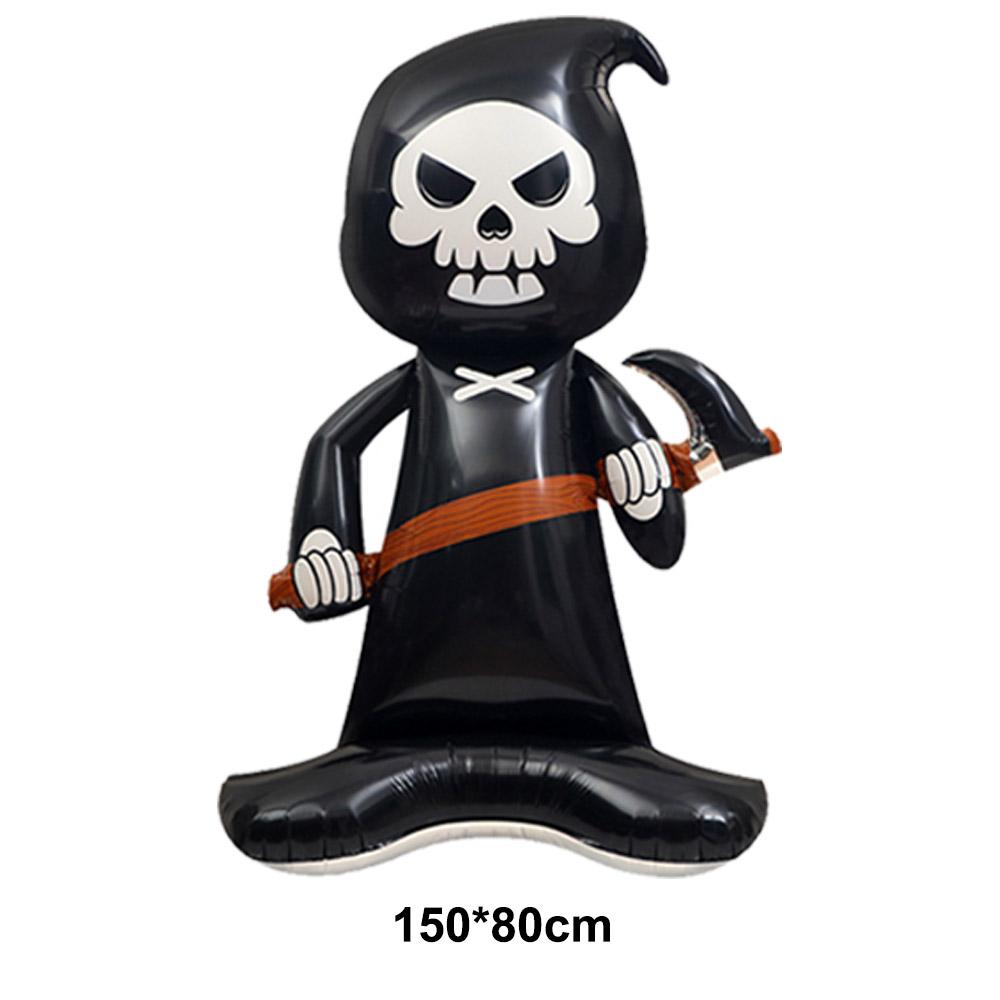 Halloween Party Decor Standing Inflatable Aluminum Foil Balloon Ghost Pumpkin Skull Haunted House Tombstone Skeleton Balloon