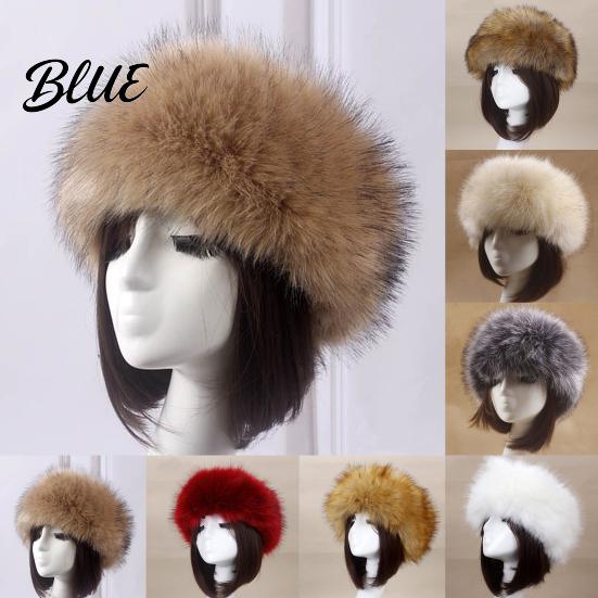 Women Autumn Winter Beanie Outdoor Cold-proof Thickened Hat Faux Fur Warm Plush