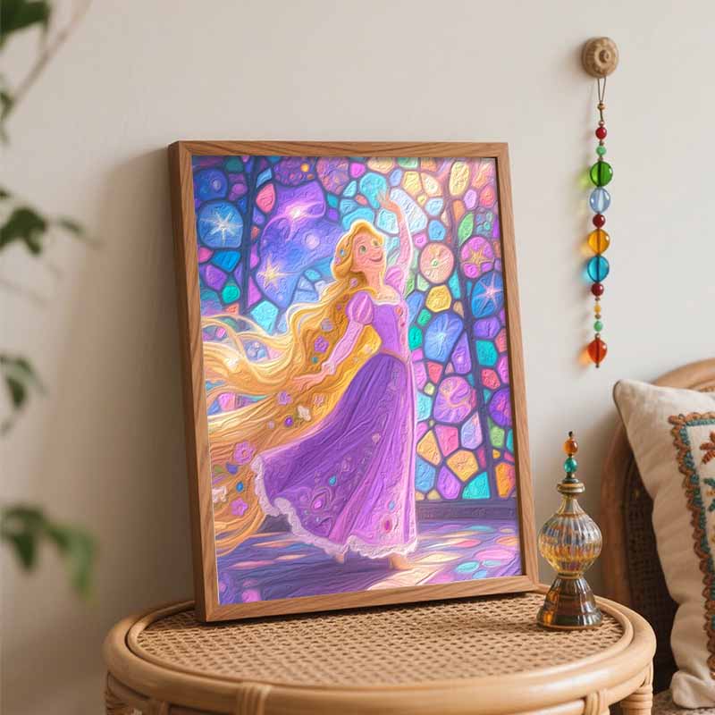 Disney Rapunzel oil painting hand painting coloring painting handmade diy home decoration gift