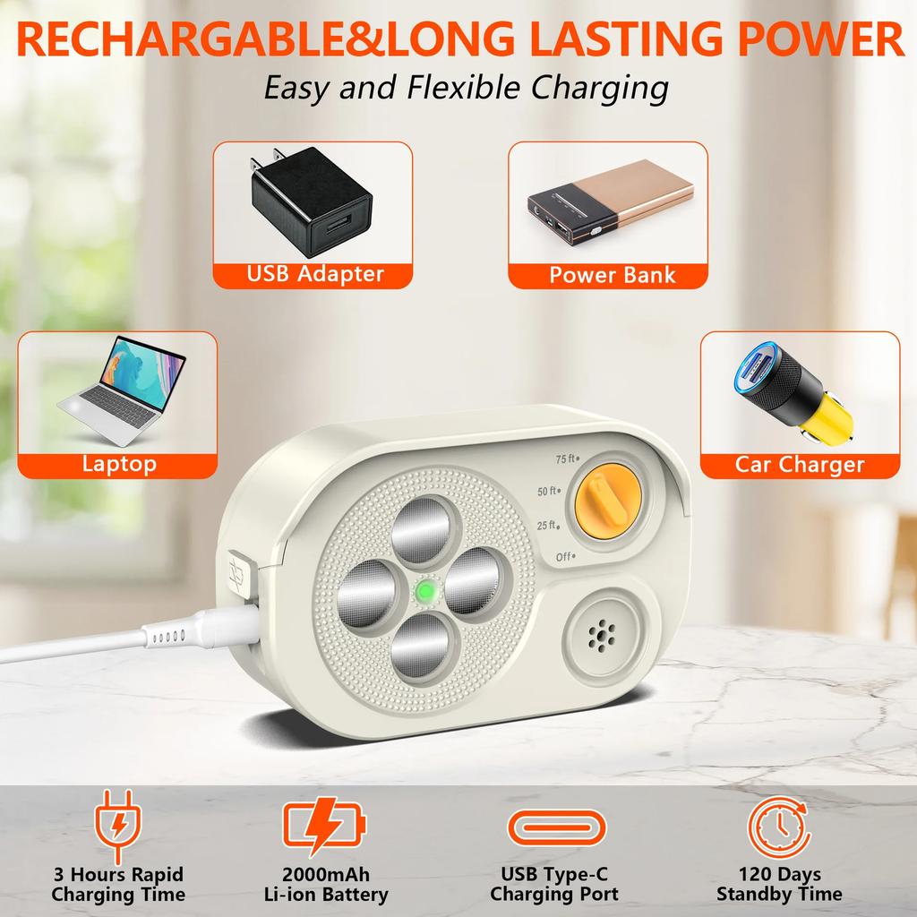 Ultradźwiękowe urządzenie antyszczekowe dla psa 3 tryby kontroli szczekania Zmienne częstotliwości ultradźwiękowe Automatyczny gwizdek Zasięg 75 stóp Tłumik