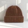 Large Size Face Slim Hat for Women Autumn and Winter Solid Color Thick Knitted Hat  Cold Proof and Versatile Ear Protecting Wool Hat for Men