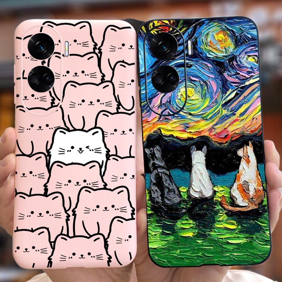 For Honor 90 Lite Case CRT-NX1 Cute Cartoon Cover Shockproof Soft Silicone Phone Case For Honor 90 Pro Honor90 Lite Fundas Coque