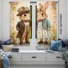 2Pcs Easter Rural Rabbit Couple Printed Curtains Living Room Game Room Bedroom Multi Scene Decorative Curtains Home Decoration