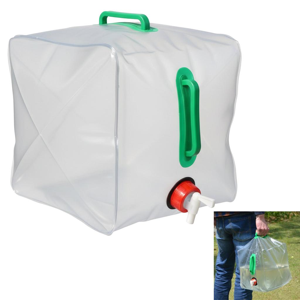 20L Portable Water Bag Foldable Transparent Outdoor Camping Hiking Emergency Storage