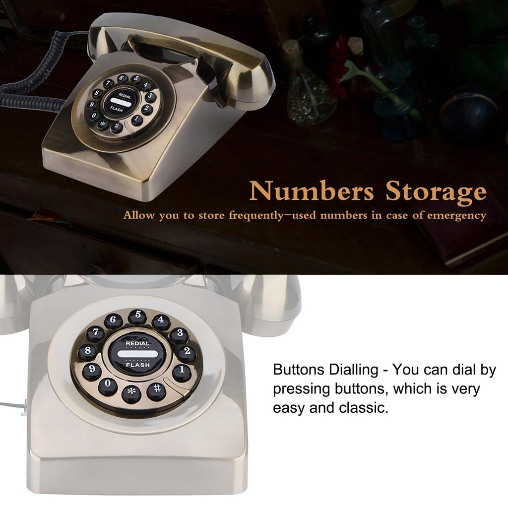 Vintage Antique Telephone Numbers Storage Clear Sound Retro Telephone ‑ Red