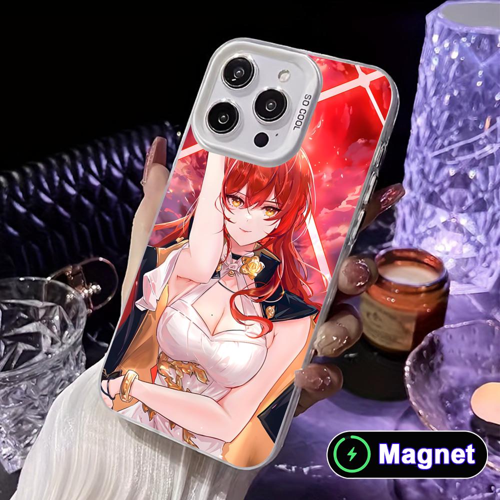 HSR Himeko White Translucent MagSafe Mobile Phone Case for iPhone 17 16 15 14 13 12 11 X XR XS Air Pro Max Plus Cover