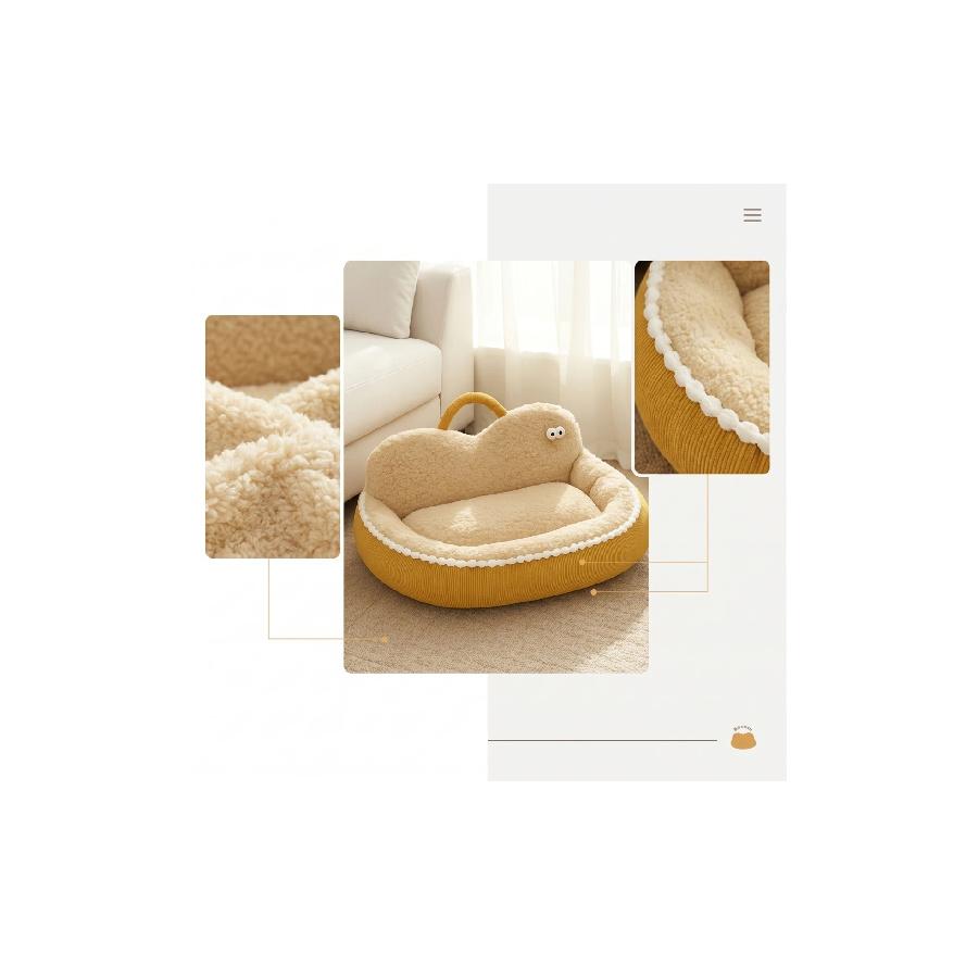 Cloud Pet Bed Padded Pet Bed with Handle Soft Warm for Cats, Indoor, Living Room