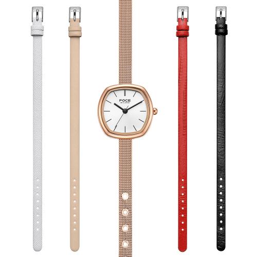 

[FOCE LADY] FOCE LADY Women s Mesh Band Leather Band Watch 5-Piece Set FM2015WRG-SET FM2015WRG-SET