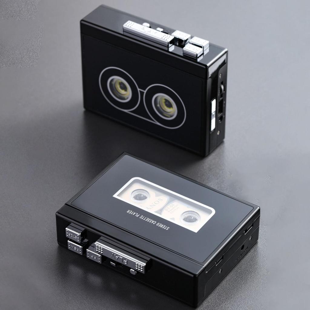 Portable Walkman Cassette Player with Automatic MP3 Stereo FM Ideal for Travel Reverse, Converter, Sound, 5.0, Radio, 3.5mm Jack, (B)