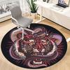 1pc Tiger Snake Design Chair Carpet for Office, Round Non Slip Durable Large Size Office Carpet, Suitable for Office