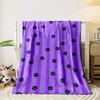 Purple Vertical Stripes with Scattered Black Paw Prints. for All Seasons Blanket Lunch Break Throw Gift
