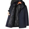 Men's Winter Goose Down Jacket with Detachable Liner - 3-in-1 Casual Business Outerwear for Warmth