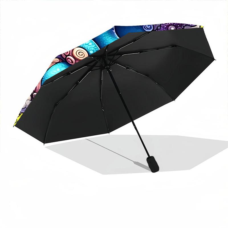 1pc Oceanic Octopus Decor Automatic Open/Close Umbrella - Portable Collapsible Umbrella with 8-Rib Stability, Fashion Lovers yy251017117