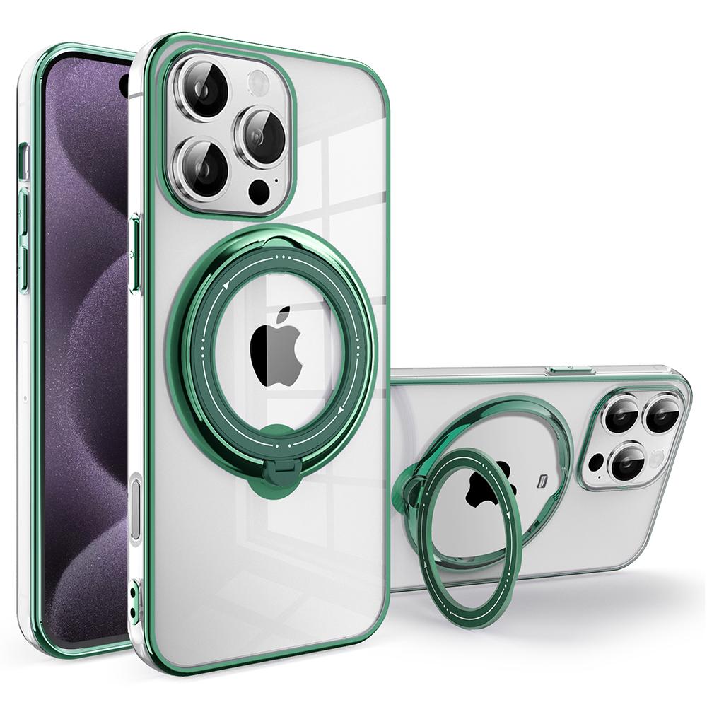 For iPhone 16 Pro Max Case Kickstand PC+TPU Magnetic Phone Cover C