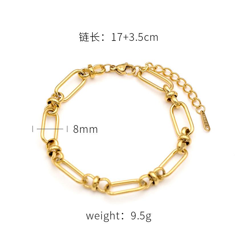 

Wind Personality Simple Titanium Steel Hand Jewelry 18K Gold Titanium Steel Geometric Shape Does Not Fade Bracelet Women 18K