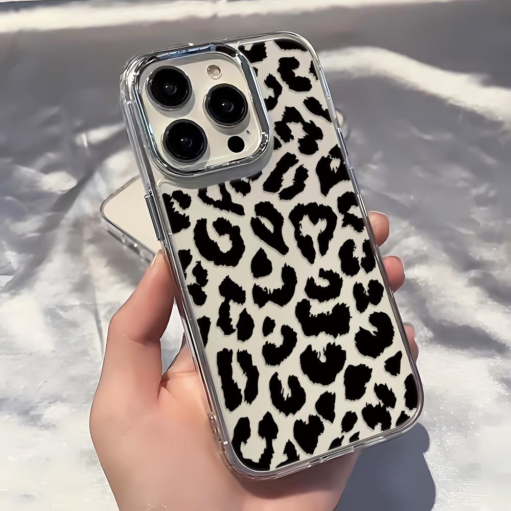Full Screen Black Leopard Print Phone Case For Iphone 17 Air 16 15 14 Plus 13 12 11 Pro Max X Xr Xs 7 8 Plus Cover Funda Cases