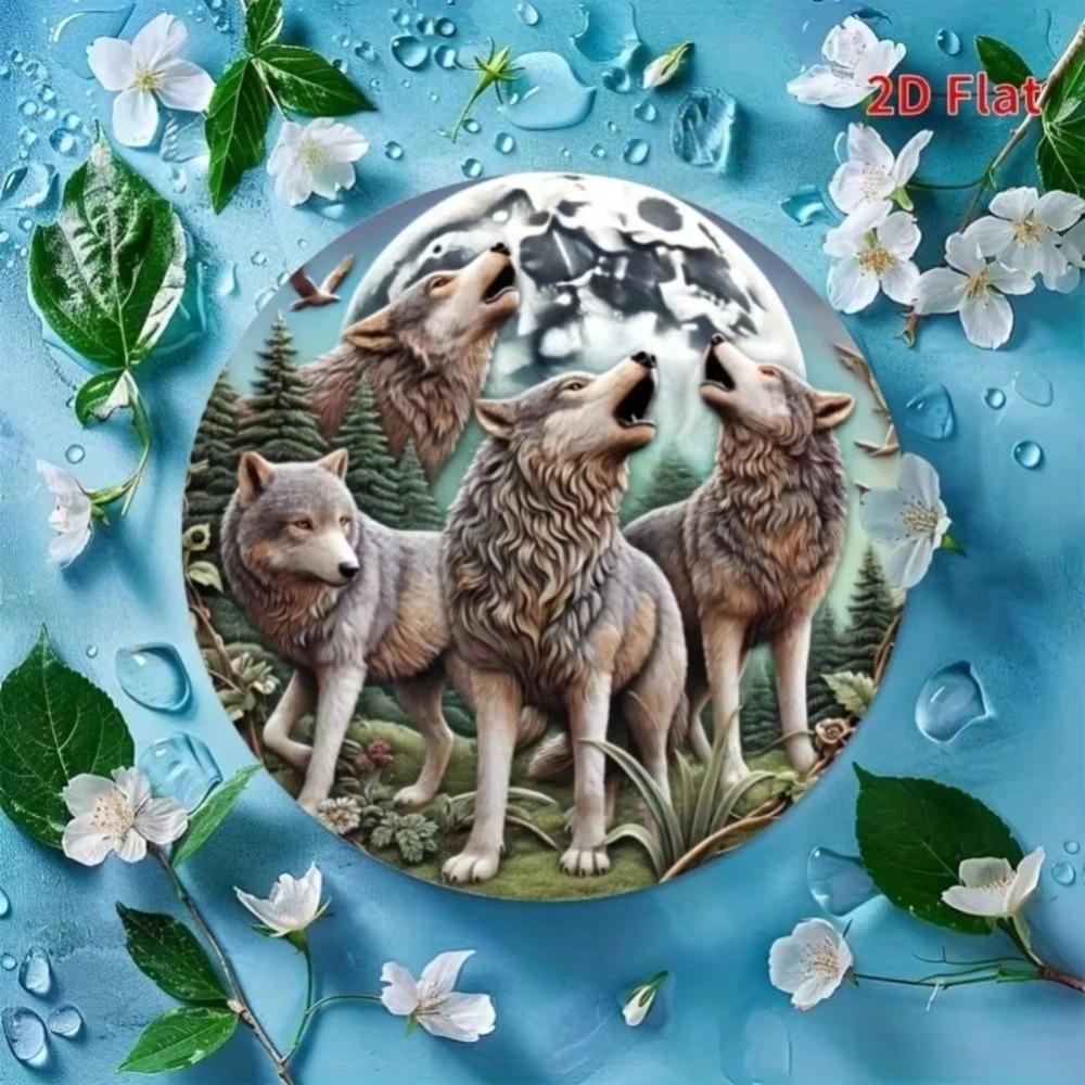 Vintage Wolf Metal Tin Sign Retro Wall Art for Home Bar Cafe Decor