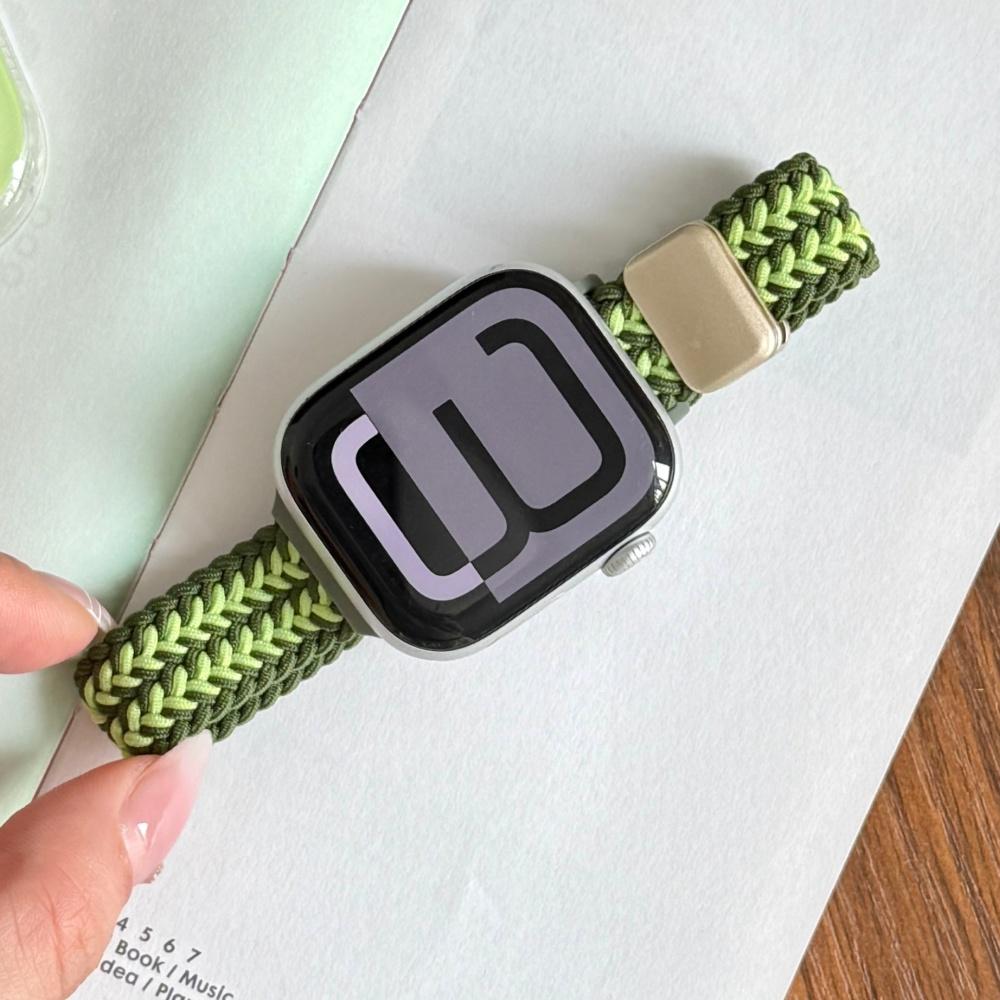 Magnetic Buckle Breathable Braided Nylon Watch Band Replacement Strap Compatible with Apple Watch Series1–11/SE/Ultra 38 40 41 42 44 45 46 49mm