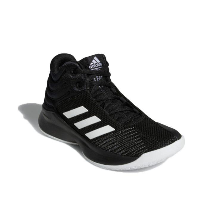 Adidas Pro Spark 2018 K Breathable Mid top Children's Basketball Shoes Black White Gray Kids' AH2644