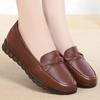 Women's Soft Leather Soft-soled White Sneakers, Flat and Versatile, Comfortable Leather Shoes for Spring and Autumn