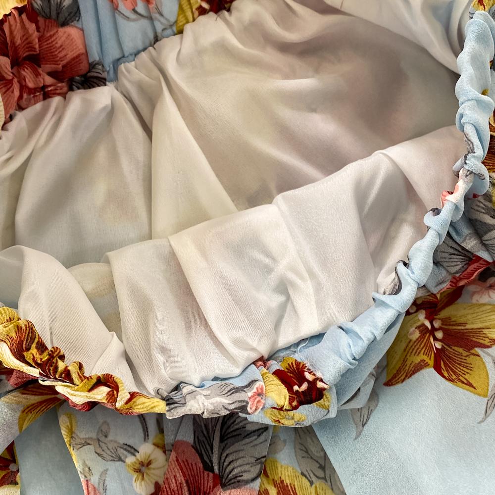 Fashion Set Women's  Long Sleeve Square Neck Slim Fit Chiffon Shirt 2 Two Pieces Suits Sets High Waist Slim Wide L