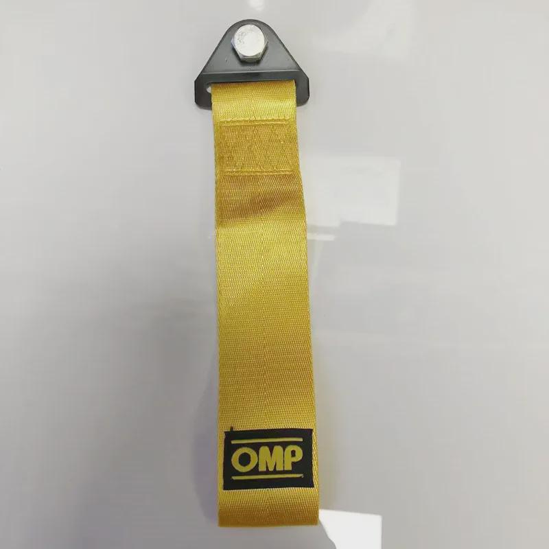 Universal OMP Racing Trailer Belt for Car Modification: Front Bumper Decor & Traction Enhancement