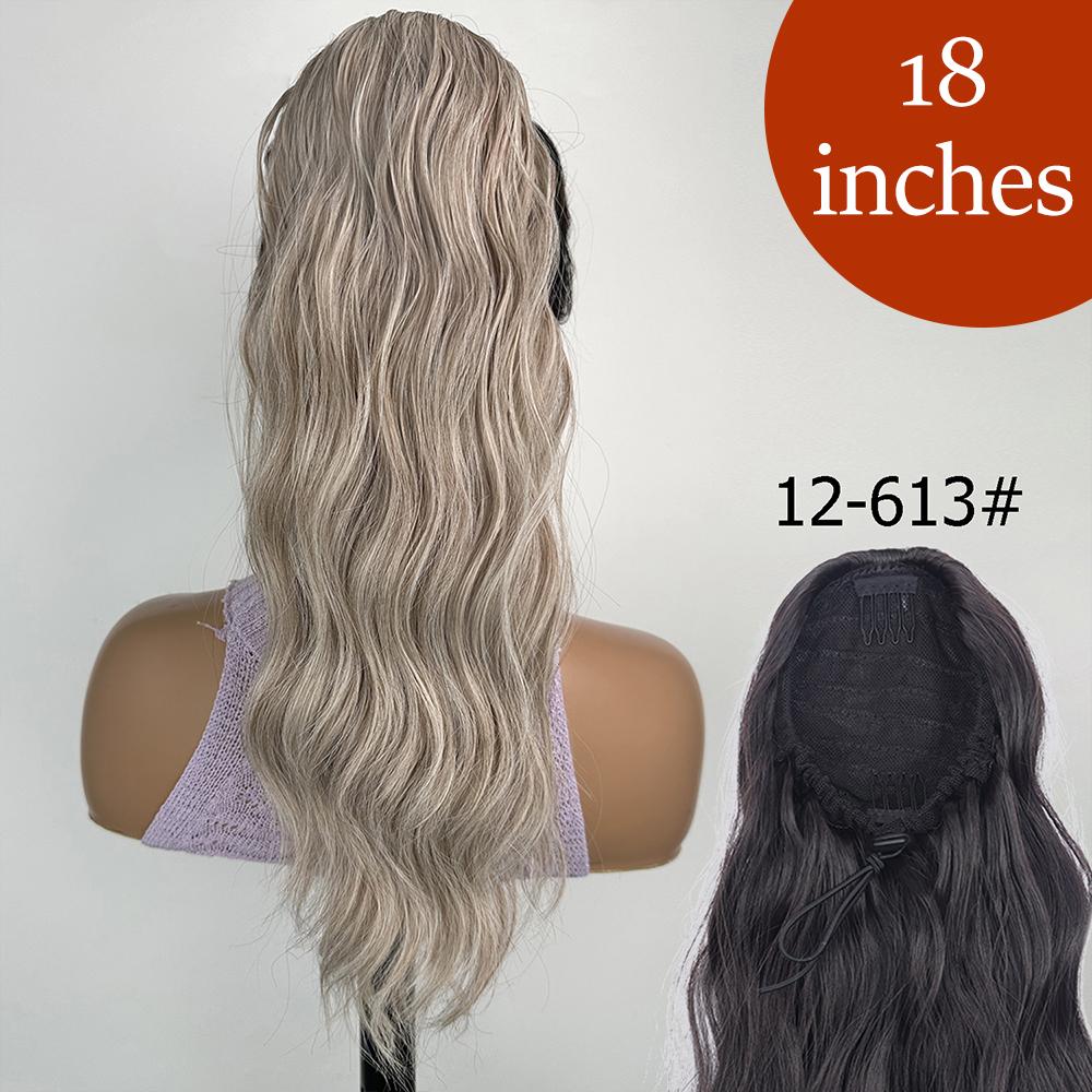 34 cale Syntetyczny Kucyk Przedłużenie Włosów Doczepiane na Klips Fałszywa Peruka Dopinka Blond Owijany Warkocz Długi Gładki Kucyk nad Głową