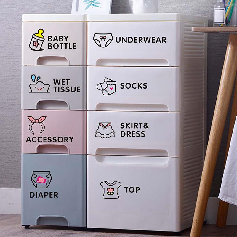 Bebek Kıyafetleri Etiketleri Ev Dekorasyonu Gardırop Etiketi Çıkartma Yatak Odası Sınıflandırma Çizgi Film Etiketleri