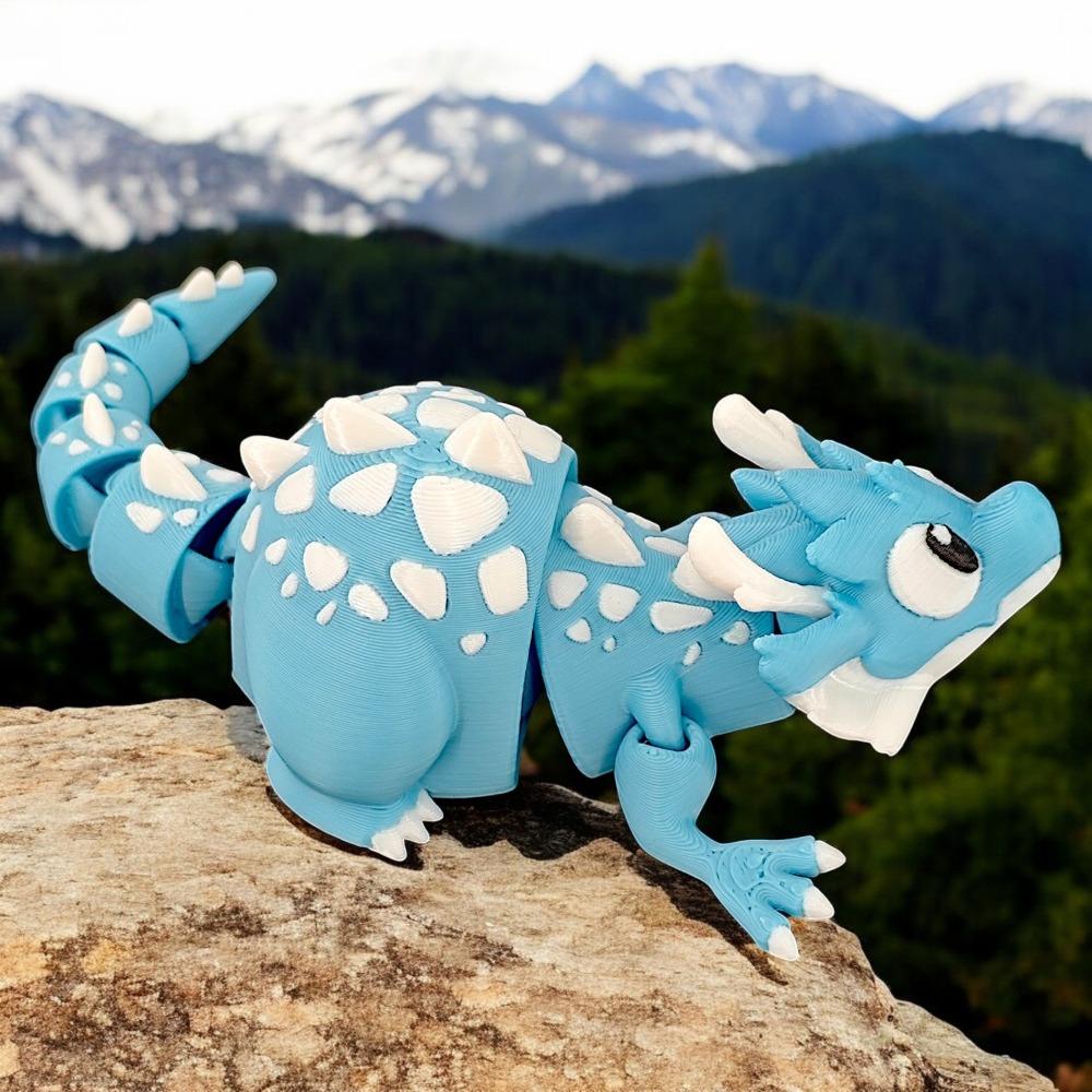 

Cartoon Frost Dragon Mobile Toy Joint Movable 3D Printing Frost Dragon Toy рожевий
