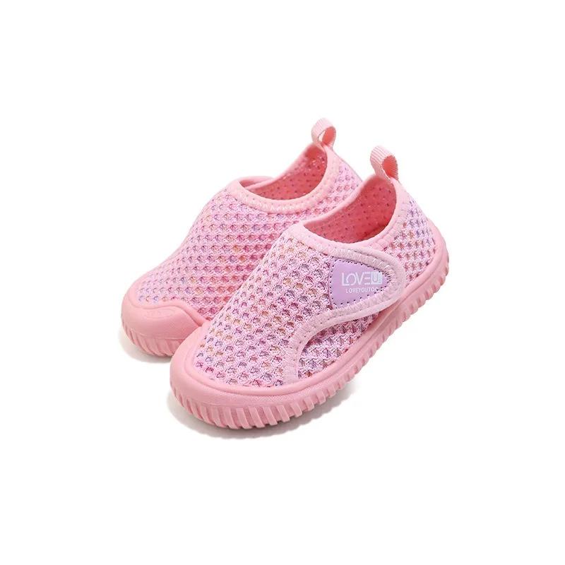Girls Boys Casual Shoes Infant Toddler Shoes Kids Barefoot Sneakers Breathable Mesh Anti Slip Soft Sole Kindergarten Baby Shoes