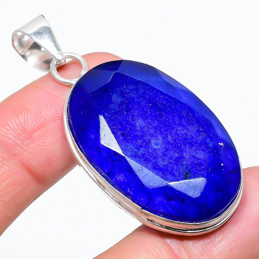 

Sapphire(Simulated) Gemstone Handmade Ethnic Jewelry Pendant 2.17 SR-9097