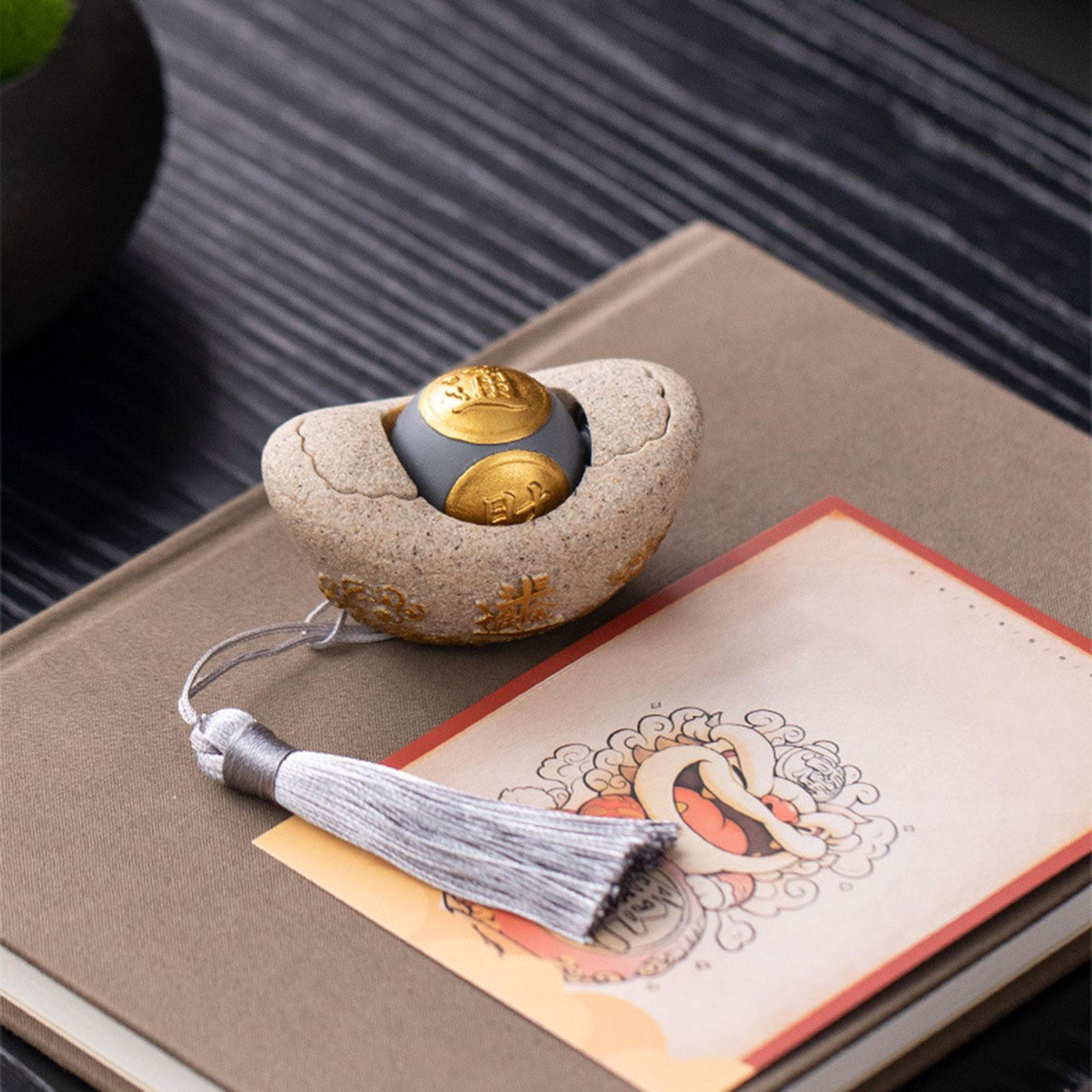 

Yuan Bao Statue Sculpture Traditional Crafts Decoration Stone Figurine Ornament for Housewarming