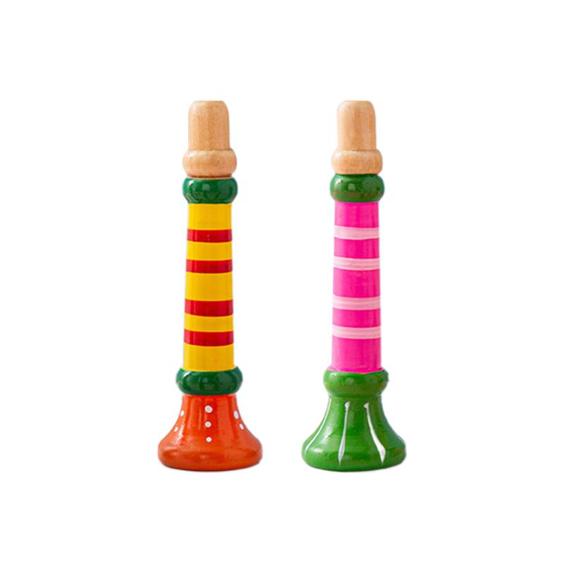 Wooden Trumpet Children Toy Horn Whistle Musical Instrument for Kids Early Educational Orff Music Instrument Sound Training Game