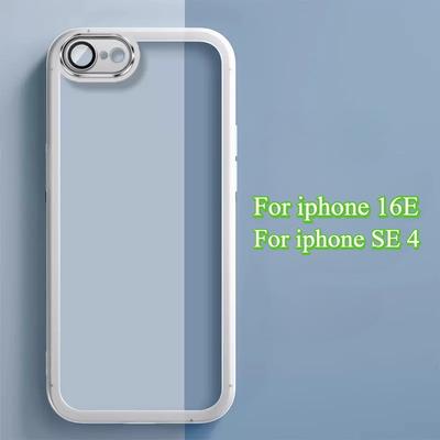 Transparent Lens Film Phone Case for Iphone 16E 16 E Clear TPU Silicone Camera Protection Matte Cover for Iphone SE 4 5G SE4