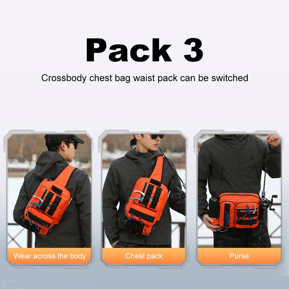 

Men Fishing Tackle Bag Single Shoulder Crossbody Tactical Bags Waist Pack Fish Lures Gear Utility Storage Fishing Box Chest Bag помаранчевий